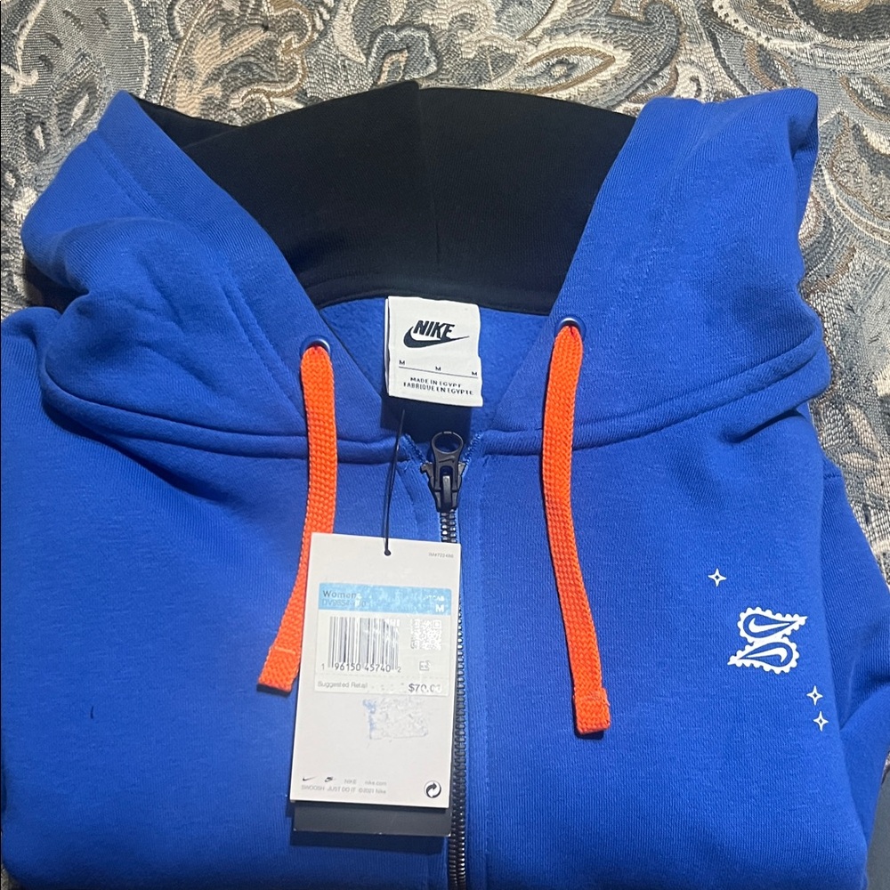 Nike Gel Trend Fleece Royal Blue Hoodie&Shorts - Picture 2 of 6